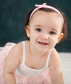 Girl in pink dress